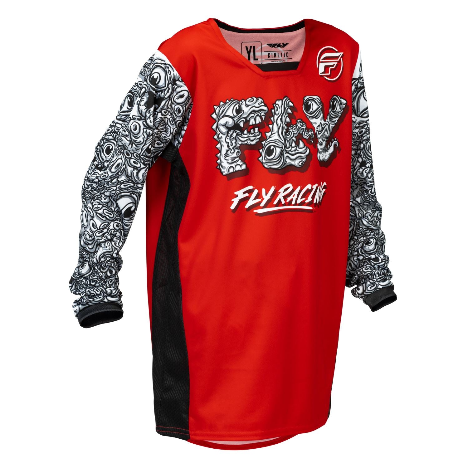 Fly Racing 2026 Motocross Jersey Kinetic Mutant Youth Red White Black